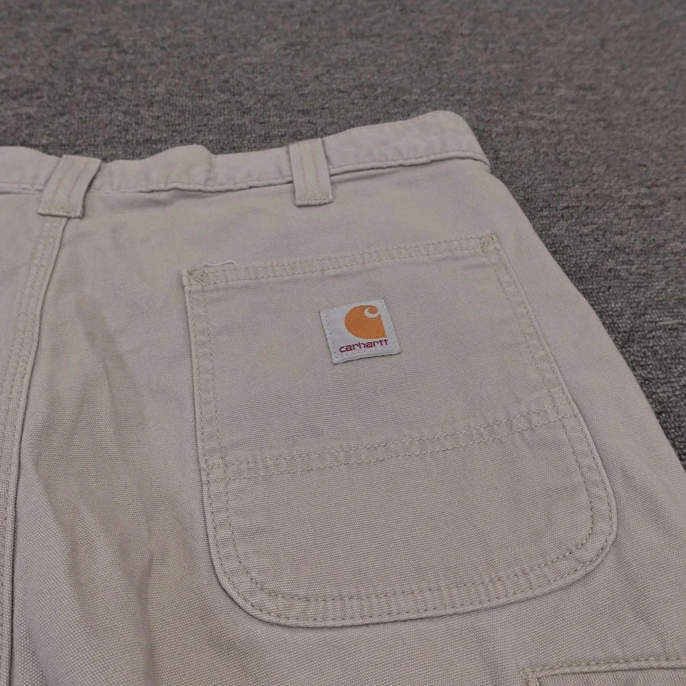 Carhartt Cargo Shorts Mens 36 Beige Canvas Stretch 11 Inseam Workwear Relaxed